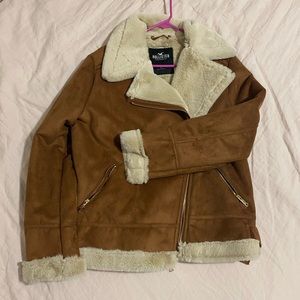 NWOT Womens Faux Fur Lined Fleece Aviator Jacket